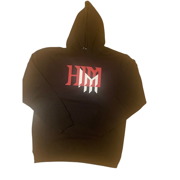 I'M HIM Custom Logo Black Hoodie Men's Casual Streetwear - Picture 4 of 6